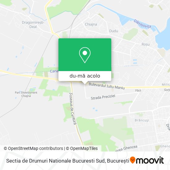 Hartă Sectia de Drumuri Nationale Bucuresti Sud