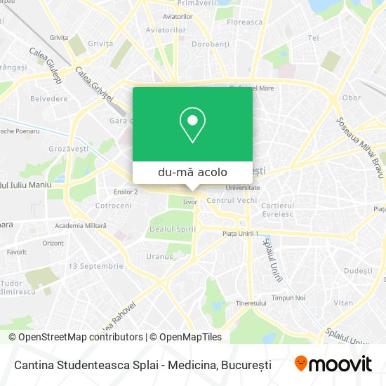 Hartă Cantina Studenteasca Splai - Medicina