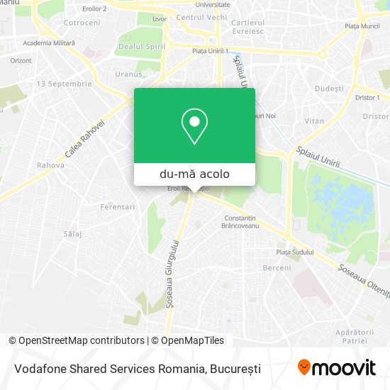 Hartă Vodafone Shared Services Romania