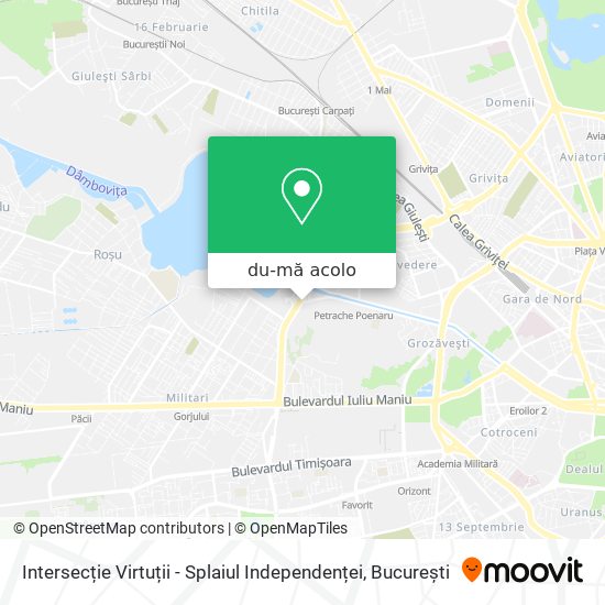 Hartă Intersecție Virtuții - Splaiul Independenței
