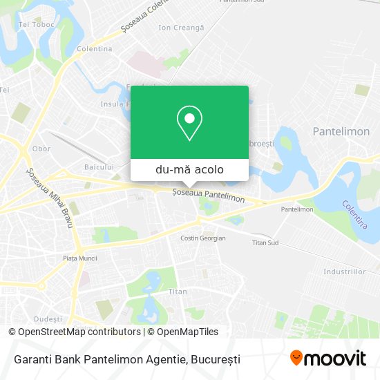 Hartă Garanti Bank Pantelimon Agentie