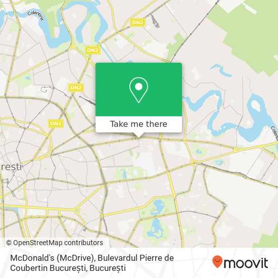 Hartă McDonald's (McDrive), Bulevardul Pierre de Coubertin București