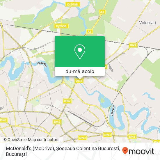 Hartă McDonald's (McDrive), Șoseaua Colentina București