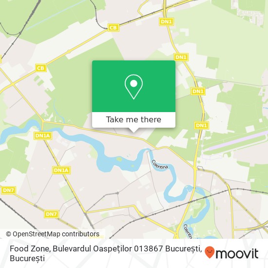 Hartă Food Zone, Bulevardul Oaspeților 013867 București