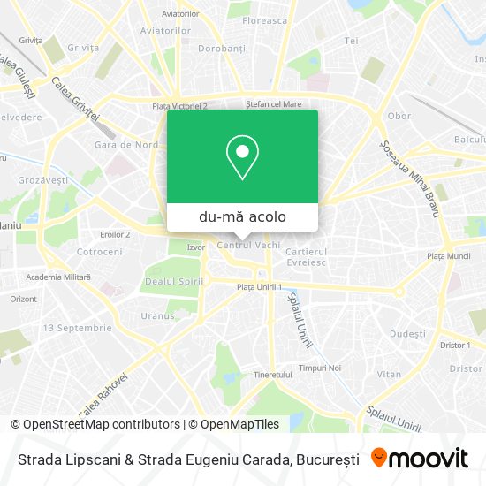 Hartă Strada Lipscani & Strada Eugeniu Carada
