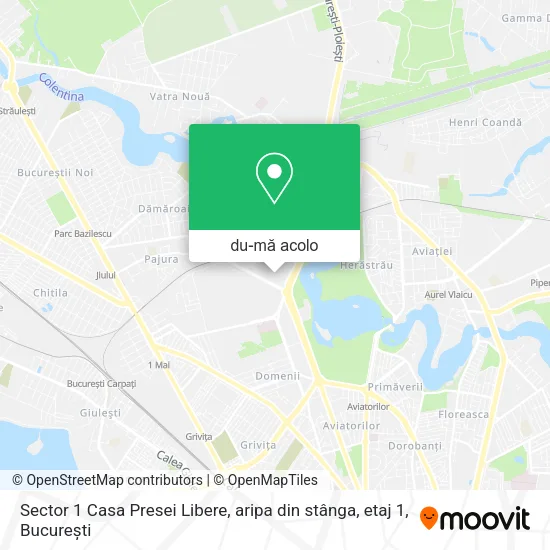 Hartă Sector 1 Casa Presei Libere, aripa din stânga, etaj 1