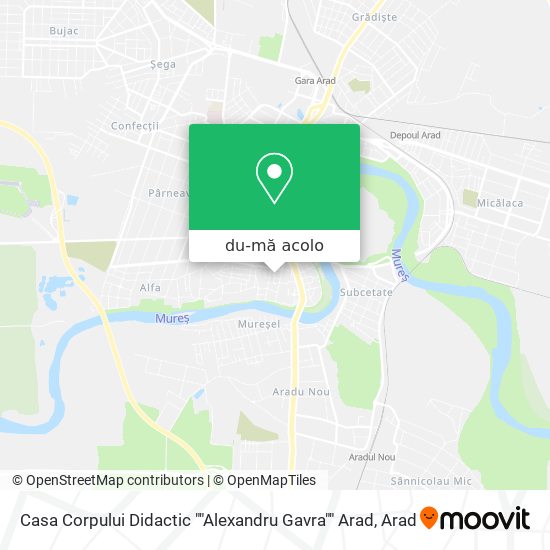 Hartă Casa Corpului Didactic ""Alexandru Gavra"" Arad