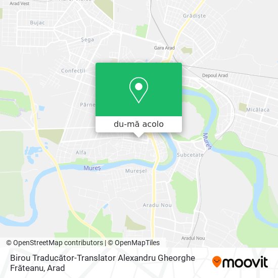 Hartă Birou Traducător-Translator Alexandru Gheorghe Frăteanu