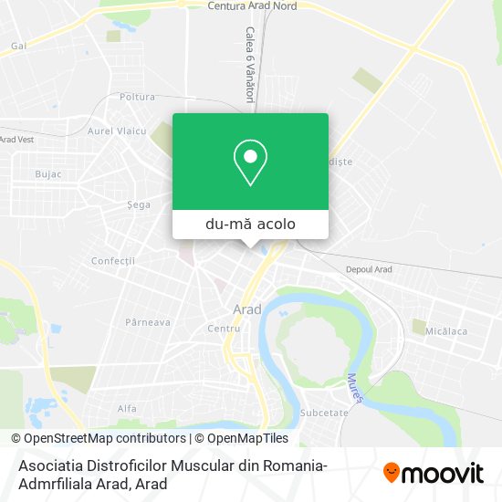 Hartă Asociatia Distroficilor Muscular din Romania-Admrfiliala Arad