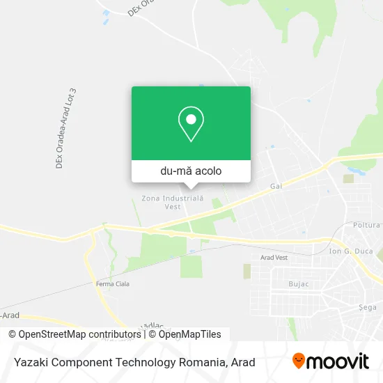 Hartă Yazaki Component Technology Romania