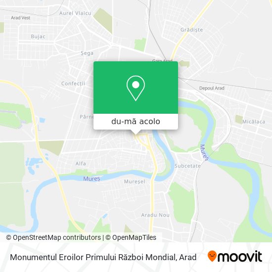 Hartă Monumentul Eroilor Primului Război Mondial