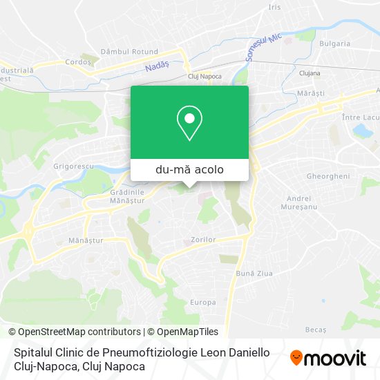 Hartă Spitalul Clinic de Pneumoftiziologie Leon Daniello Cluj-Napoca