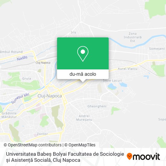 Hartă Universitatea Babeș Bolyai Facultatea de Sociologie și Asistență Socială
