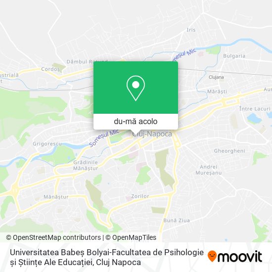 Hartă Universitatea Babeș Bolyai-Facultatea de Psihologie și Științe Ale Educației