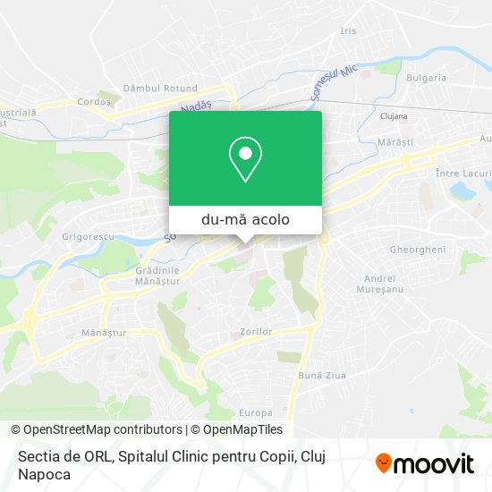 Hartă Sectia de ORL, Spitalul Clinic pentru Copii