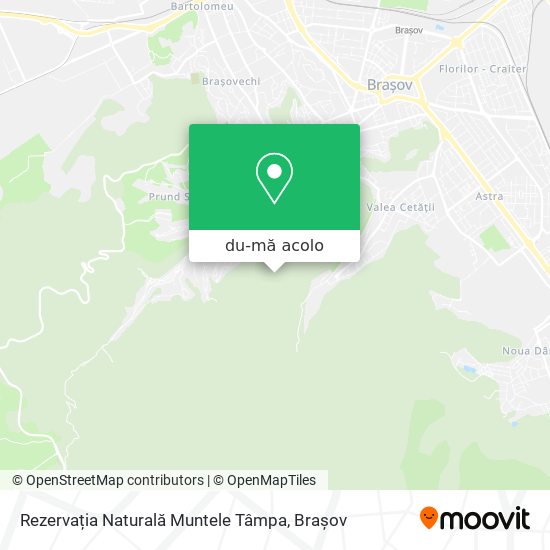 Hartă Rezervația Naturală Muntele Tâmpa