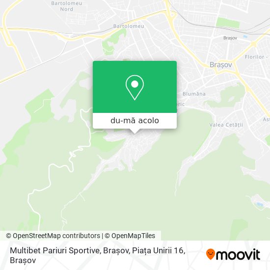 Hartă Multibet Pariuri Sportive, Brașov, Piața Unirii 16