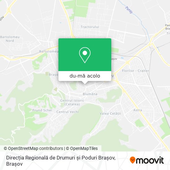 Hartă Direcția Regională de Drumuri și Poduri Brașov