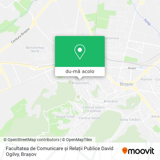 Hartă Facultatea de Comunicare și Relații Publice David Ogilvy