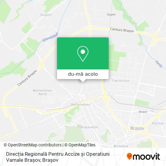 Hartă Direcția Regională Pentru Accize și Operatiuni Vamale Brașov