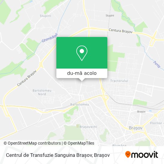 Hartă Centrul de Transfuzie Sanguina Brașov