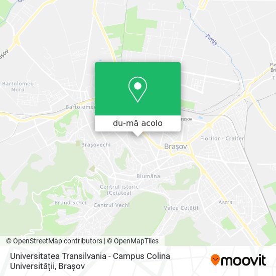 Hartă Universitatea Transilvania - Campus Colina Universității