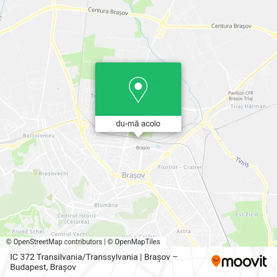Hartă IC 372 Transilvania / Transsylvania | Braşov – Budapest
