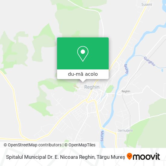 Hartă Spitalul Municipal Dr. E. Nicoara Reghin