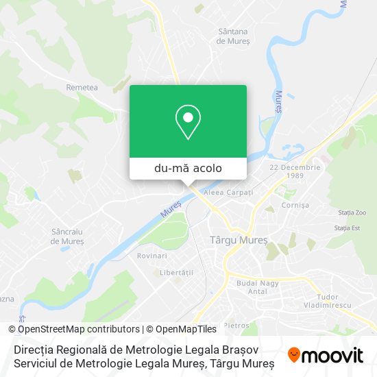 Hartă Direcția Regională de Metrologie Legala Brașov Serviciul de Metrologie Legala Mureș