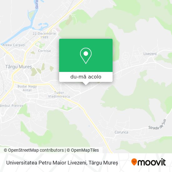 Hartă Universitatea Petru Maior Livezeni