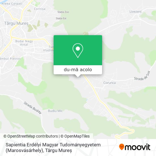 Hartă Sapientia Erdélyi Magyar Tudományegyetem (Marosvásárhely)