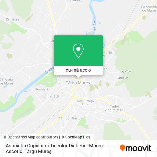 Hartă Asociația Copiilor și Tinerilor Diabetici-Mureș-Ascotid