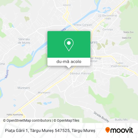 Hartă Piaţa Gării 1, Târgu Mureș 547525