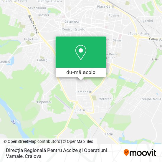 Hartă Direcția Regională Pentru Accize și Operatiuni Vamale