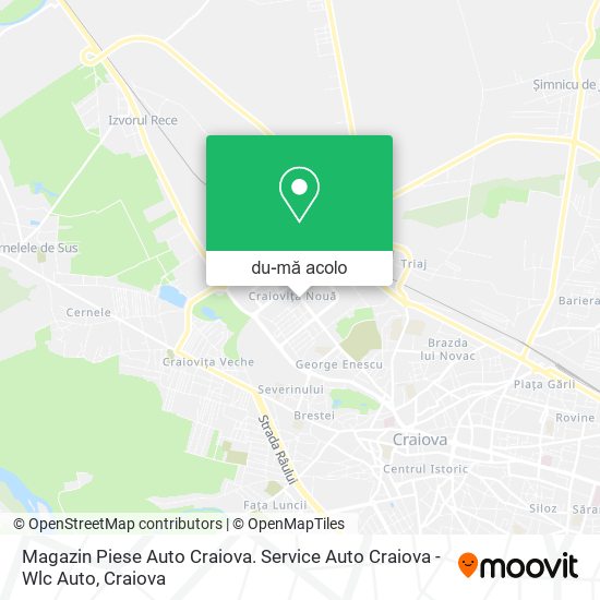 Hartă Magazin Piese Auto Craiova. Service Auto Craiova - Wlc Auto