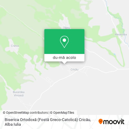 Hartă Biserica Ortodoxă (Fostă Greco-Catolică) Cricău