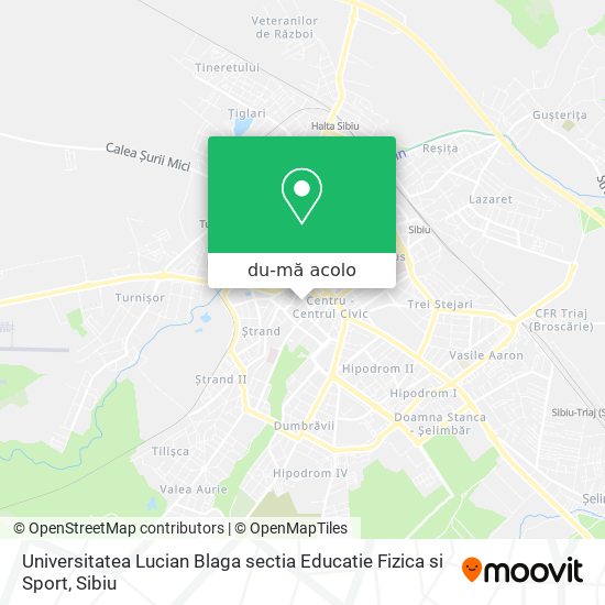 Hartă Universitatea  Lucian Blaga  sectia Educatie Fizica si Sport