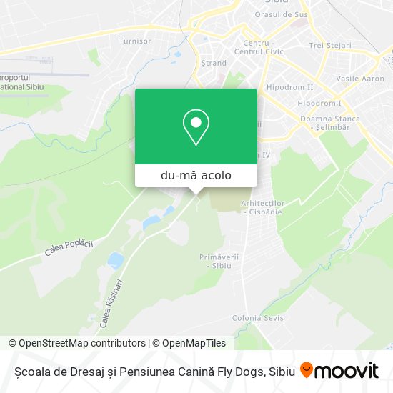 Hartă Școala de Dresaj și Pensiunea Canină  Fly Dogs