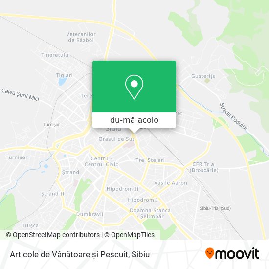 Hartă Articole de Vânătoare și Pescuit