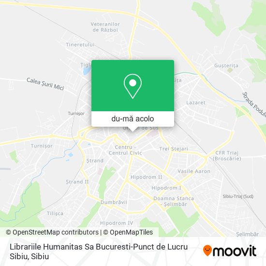 Hartă Librariile Humanitas Sa Bucuresti-Punct de Lucru Sibiu