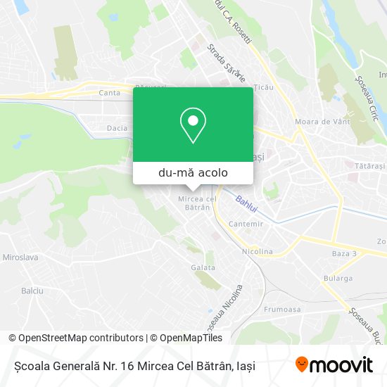 Hartă Școala Generală Nr. 16 Mircea Cel Bătrân