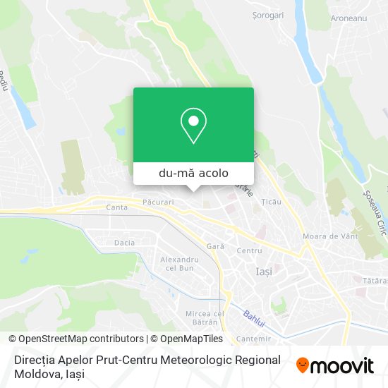 Hartă Direcția Apelor Prut-Centru Meteorologic Regional Moldova