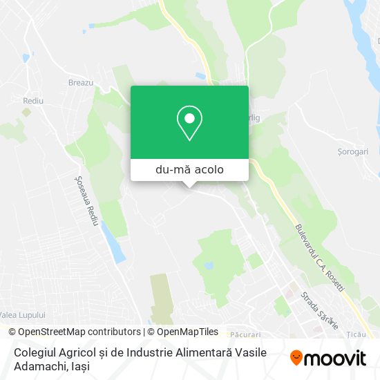 Hartă Colegiul Agricol și de Industrie Alimentară Vasile Adamachi