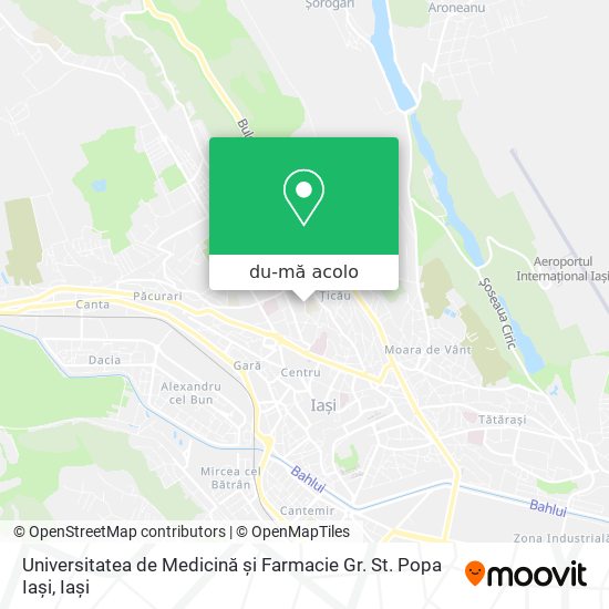 Hartă Universitatea de Medicină și Farmacie Gr. St. Popa Iași