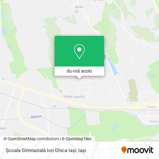 Hartă Școala Gimnazială Ion Ghica Iași