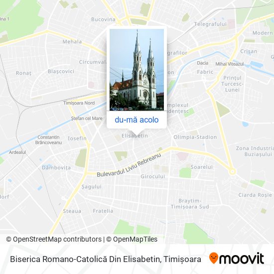 Hartă Biserica Romano-Catolică Din Elisabetin