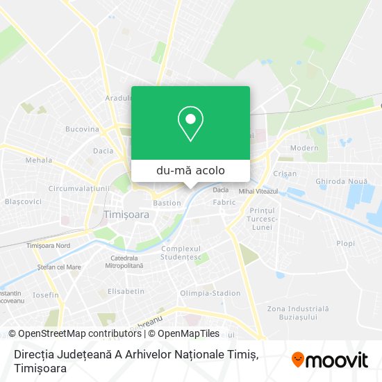 Hartă Direcția Județeană A Arhivelor Naționale Timiș