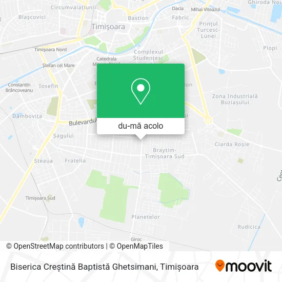 Hartă Biserica Creștină Baptistă Ghetsimani