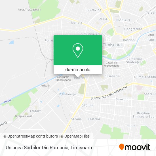 Hartă Uniunea Sârbilor Din România