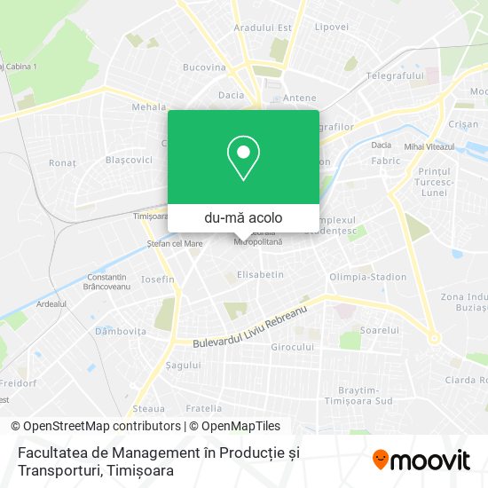 Hartă Facultatea de Management în Producție și Transporturi